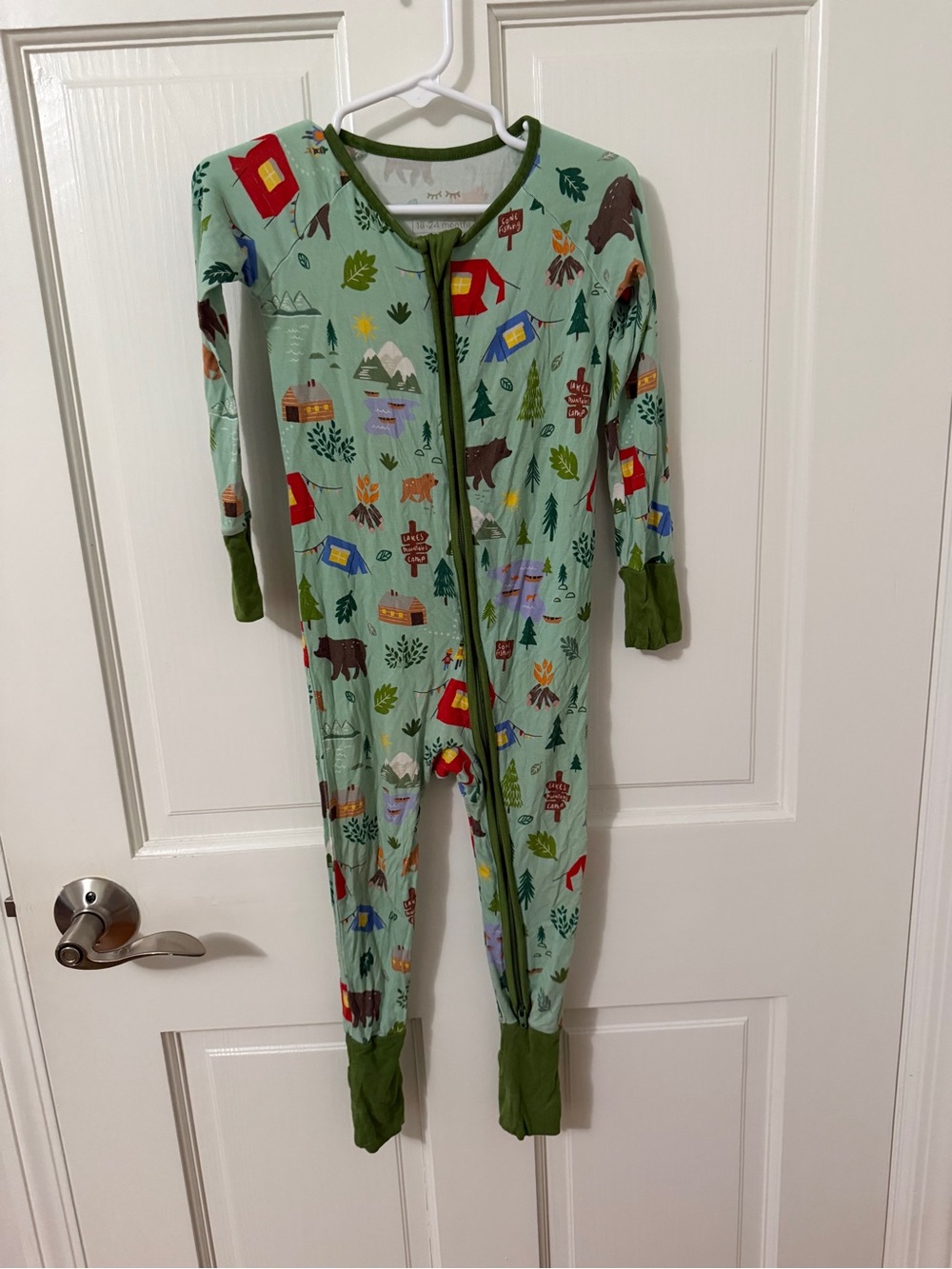 Little Sleepies Green Camp Print Kids' One-Piece Pajama